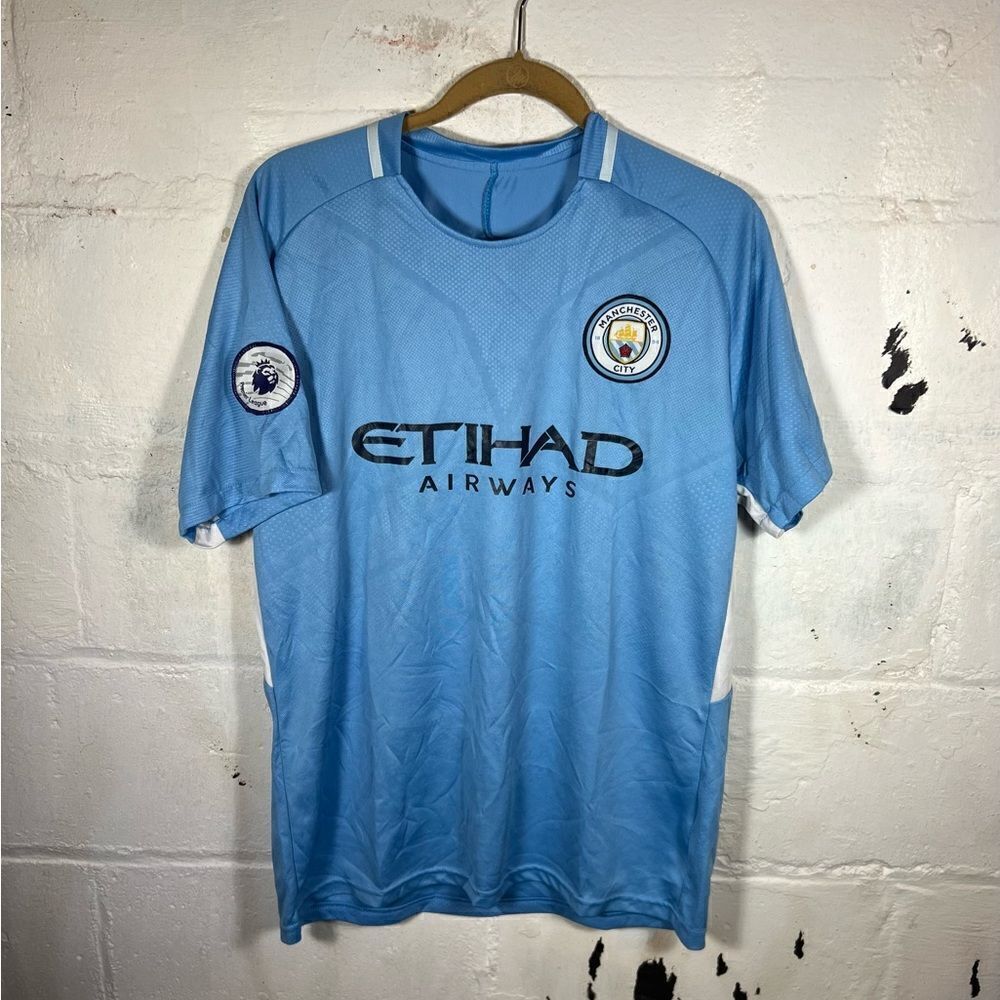 MANCHESTER CITY ENGLAND 2017/2018 HOME FOOTBALL SHIRT JERSEY